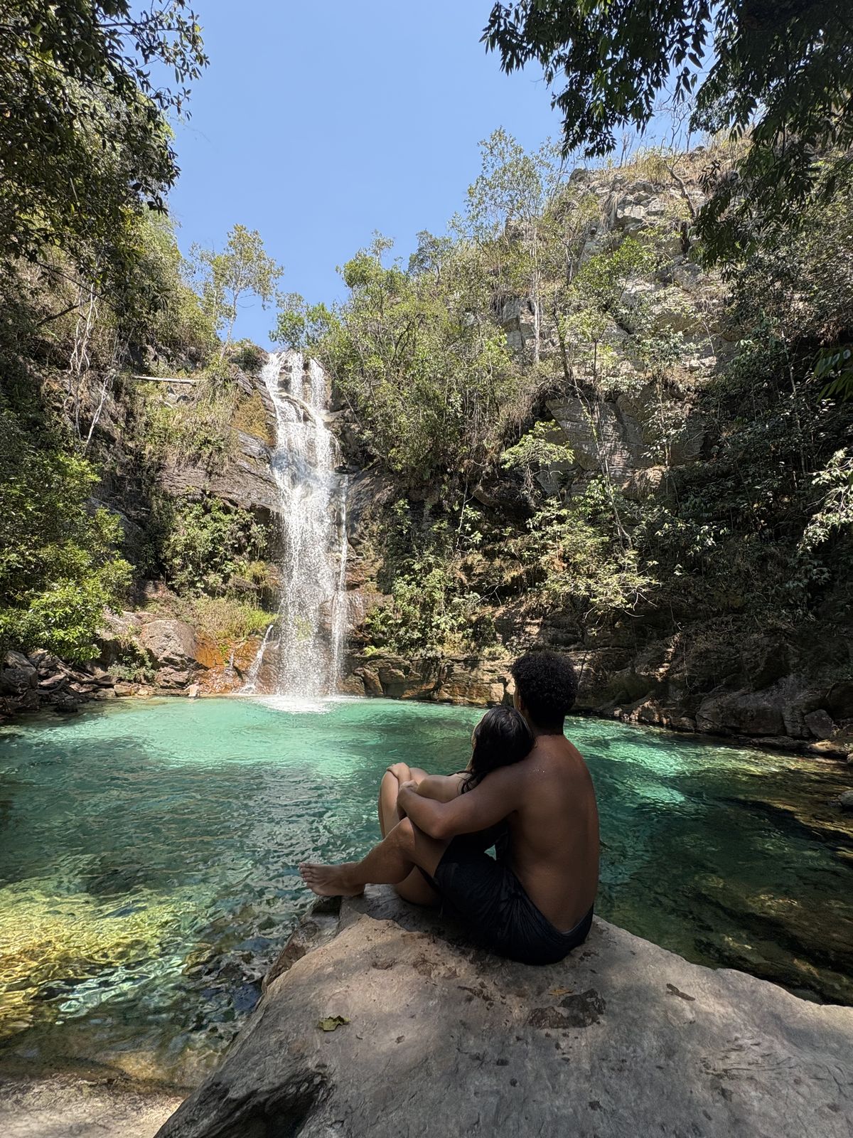 Couple at a waterfall in the Philippines
